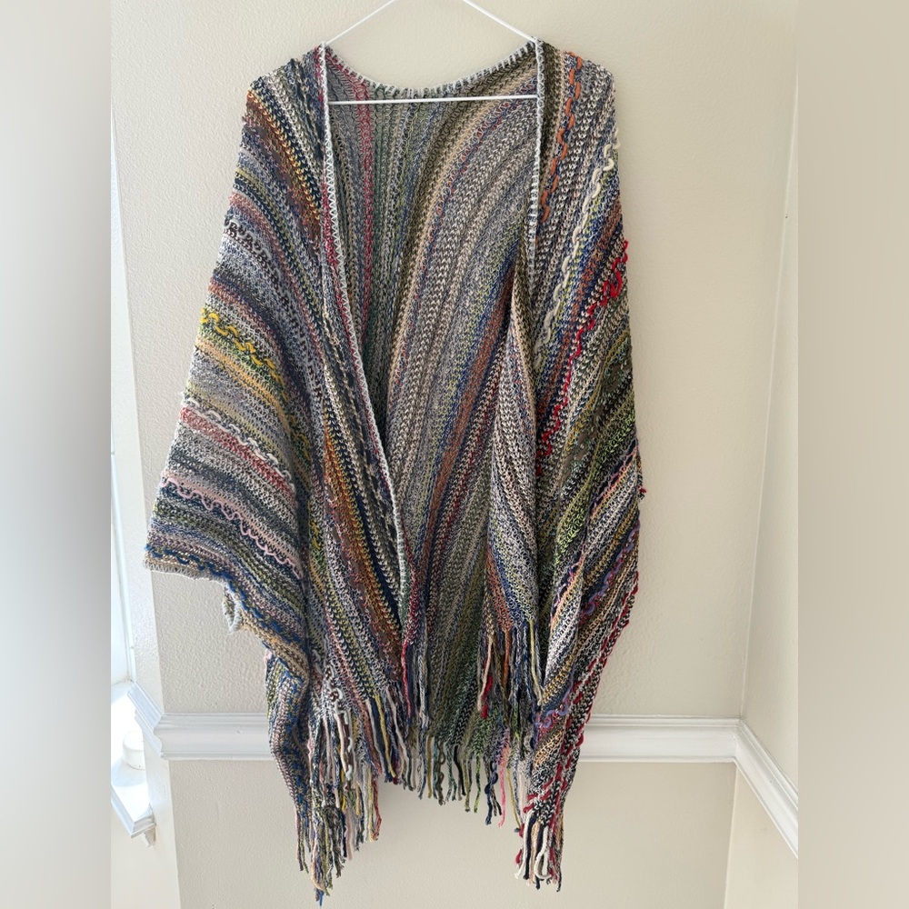 Multicolor Knit Kimono